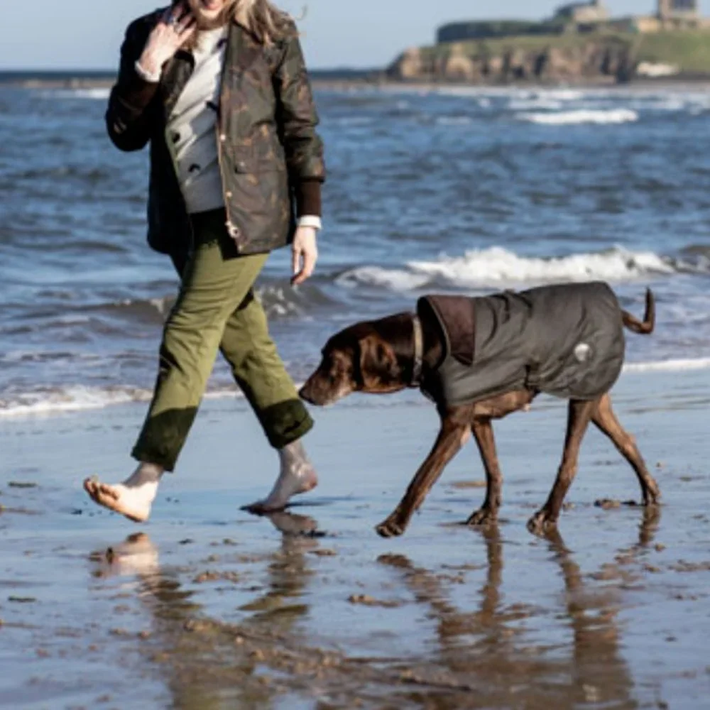 British Classic Black~  BARBOUR Matt Waxed Cotton Dog Coat MSRP$115.